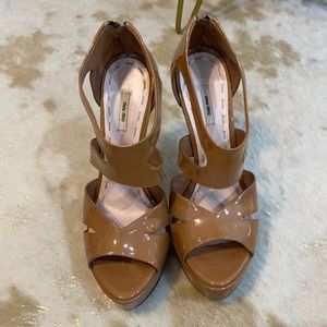 Miu Miu Leather Strap Sandals with Heels | Size 37